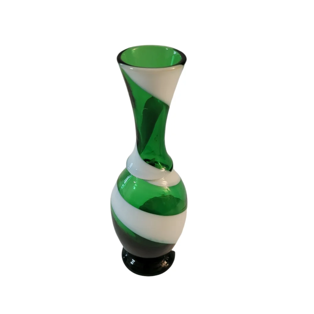 Vintage Art Glass Bud Vase Swirl